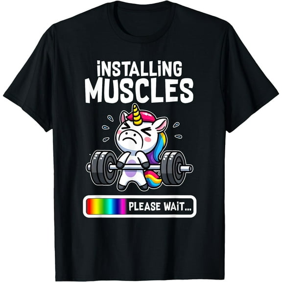 Funny Cute Unicorn Workout Gym Fitness Weightlifting Gift Unisex T-Shirt for Men Women Kids Toddler