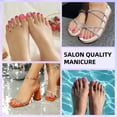 thumbnail image 6 of DUKASOU Toenail Stickers-Semi Cured Gel Toenail Strips-Pink Rouge Button, Long Lasting DIY Salon Nail Art Stickers Kit for Adults, 26 Count, 6 of 7