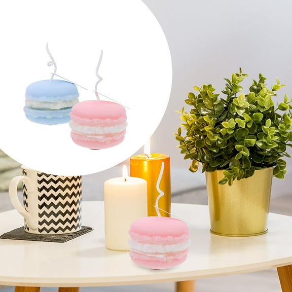 Pretyzoom Handmade Aromatherapy Candles Macaron Scented Assorted Color Wax for Decoration 2Pcs
