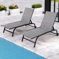thumbnail image 1 of Yoleny 26" Wide Patio Lounge Chair with Wheels, Pool Lounge Chairs Set of 2 with Adjustable Backrest, Waterproof Textilene Outdoor Lounge Chairs for Patio Poolside Deck, Gray, 1 of 7