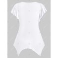 thumbnail image 2 of Plus Ver en contraste aleteo pañuelo de encaje de manga Hem camiseta Rosegal Camisetas tallas grandes, 2 of 5