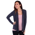 thumbnail image 1 of Simply Ravishing Women's Basic Long Sleeve Hip Length Open Drape Cardigan, Large, Charcoal, 1 of 4