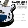 thumbnail image 6 of Best Choice Products Full Size Beginner 4-String Electric Guitar Bass Guitar w/ Padded Case - Hollywood Blue/White, 6 of 8