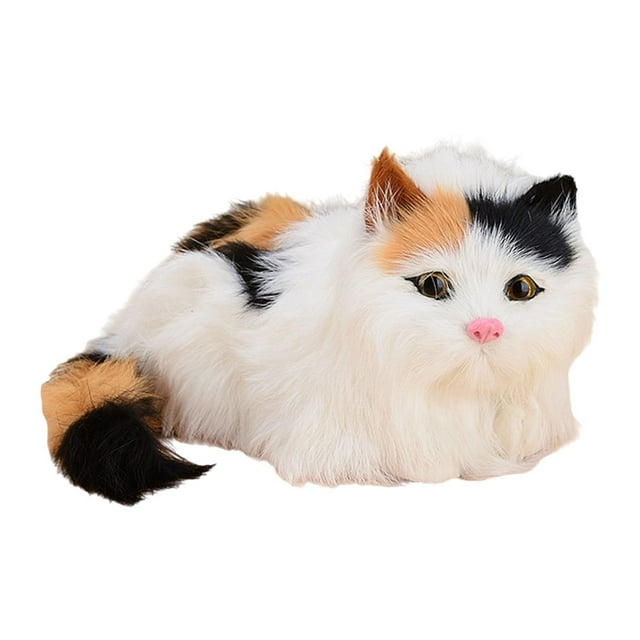 Gato de peluche de juguete de peluche de dibujos animados decorativo cómodo para decoración del hogar gato de peluche multicolor