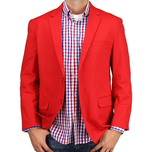afdeling woensdag Koning Lear Mens Casual Blazer Sport Coat Jacket (Red, 48 Regular) - Walmart.com