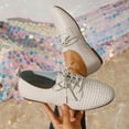 thumbnail image 5 of Viluyesy Womens Faux Leather Flats, Lace Up Soft Sole Comfortable Casual Walking Work Office Shoes White US7.5, 5 of 9