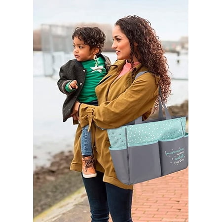 Baby Essentials Stars 5-Piece Diaper Bag Set - green/gray one size