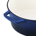 thumbnail image 5 of MegaChef 2.7 Quart Round Enameled Cast Iron Casserole in Gradient Dark Blue, 5 of 7