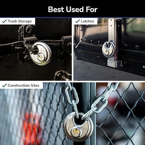 Brinks Commercial Stainless Steel 70mm Keyed Discus Padlock with 5/8in Shackle