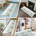 thumbnail image 5 of Nautical Coastal 2'x6' Runner Rugs for Hallway Kitchen Bedside Non Slip, Summer Sea Corals Shells Starfish Green Plaid Entryway Rug Runners with Rubber Backing, Long Carpet Runner for Laundry Room, 5 of 8