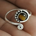 thumbnail image 3 of Solid 925 Sterling Silver, Natural Tiger Eye, Cat Eye Gemstone Ring, Adjustable Ring, Statement Ring, Classic Ring, Cocktail Ring, Valentines Day Gifts, Anniversary&nbsp;Gift For Women (tiger-eye, 7), 3 of 5