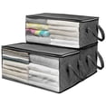 thumbnail image 2 of 2Pcs Non-woven Storage Box Foldable Wardrobe Quilt Clothes Closet Organizer Bag, 2 of 7