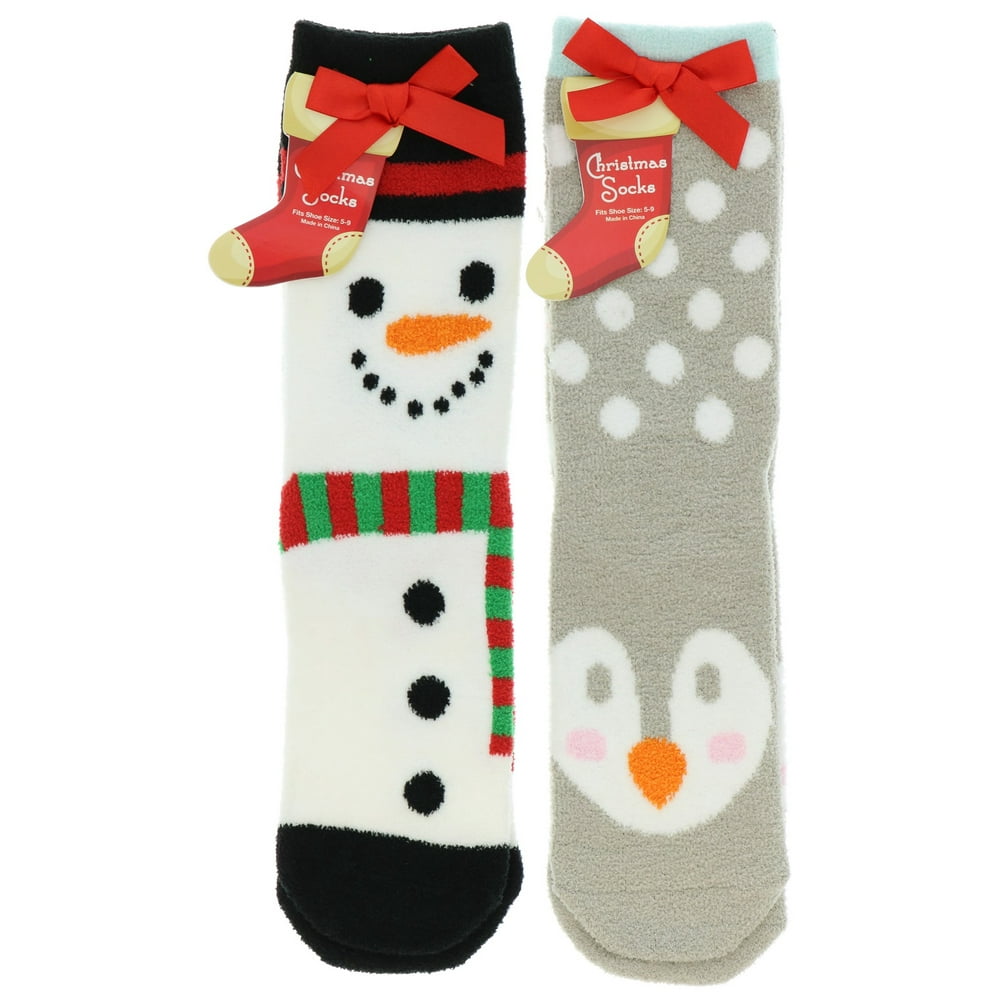 Gold Medal - Gold Medal Women's Christmas Fuzzy Slipper Socks (2Pr ...