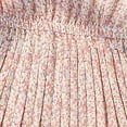 thumbnail image 4 of PINQI Fashion Dress for Baby Girls Summer Floral Backstrap Pleated Dress Short Sleeve Crew Neck A Swing Casual Daily Going Out Dress, 4 of 6