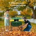 thumbnail image 2 of Nazhura Compost Tumbler Bin Composter Dual Chamber 43 Gallon, Green, 2 of 8