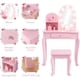 thumbnail image 5 of Rosa de madera princess para niños makeup vanity: vanity escritorio con mirror lights, cajones, y 3 light modes, 5 of 7