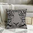 thumbnail image 2 of Square Throw Pillow Covers with Core, Tiger Art Pattern Grey Pillows for Sofa Beds, 16"x16", 2 of 9