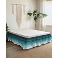 Abstract Bed Skirt California King Size 16 Inch Drop, Turquoise White ...