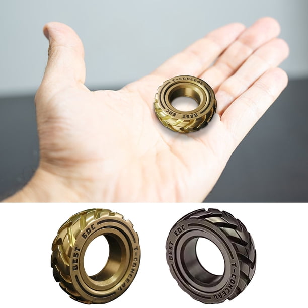 Anillo antiestrés de acero inoxidable • Diseño de neumáticos de moto • Rodamiento de alta velocidad • Metal de grado alimentario • Juguete para aliviar el estrés