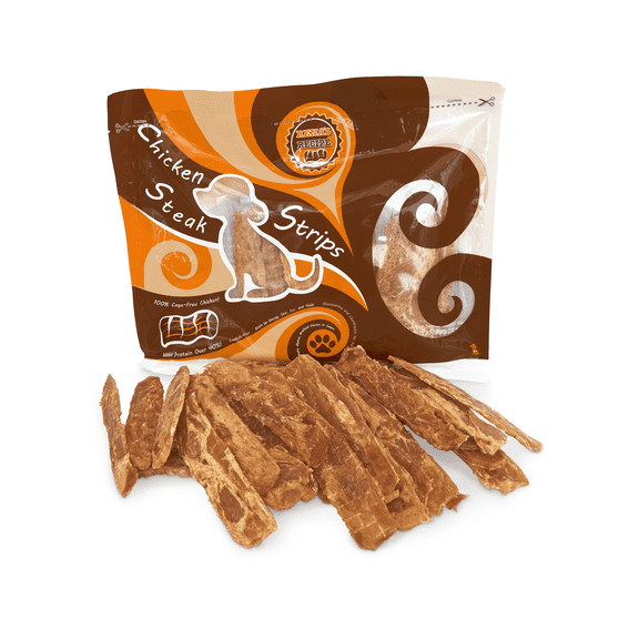 Rena's Recipe Chicken Steak Strips Dog Treats 30 Count High Protein Rawhide Free Chews