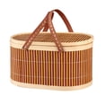 thumbnail image 1 of Cesta tejida de bambú Cesta de almacenamiento Cesta portátil Cesta de compras Cesta de compras Cesta de compras para bocadillos Cesta de compras para E, 1 of 8