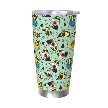 

Goofa Green Cute Avocado for 20 oz Skinny Tumbler Stainless Steel Coffee Mug Slim Vacuum Insulated Travel Cup Car Cup-Without Straw
