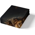 thumbnail image 4 of Queen Size, King Lion Golden Print juego de cama Edredón Negro 3D Lion Animal Print, 4 of 5