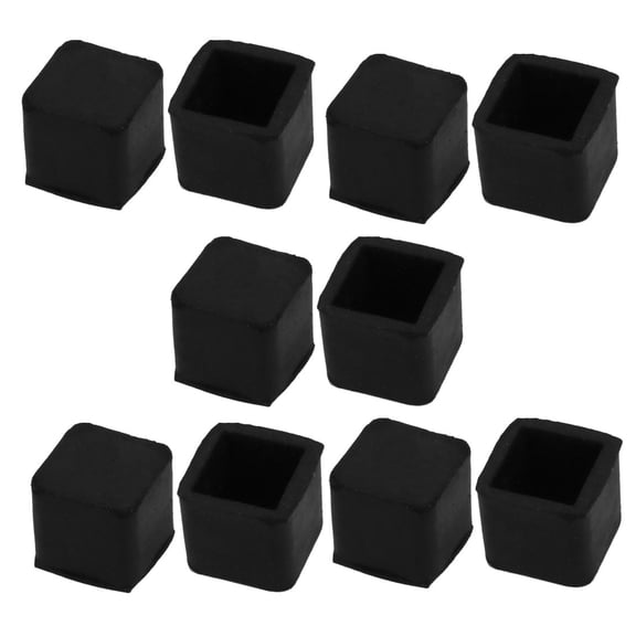 Unique Bargains 10Pcs Furniture Table Chair Square Rubber Leg Tip Cap 15mm x 15mm