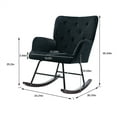 thumbnail image 7 of Rocking Chair, Modern Velvet Upholstered Accent Rocking Armchair with Fabric Padded Seat and Solid Wood Base, Comfortable Nursery Rocker Chair for Adults Kids Relaxing- Hold up to 300lbs, Black, 7 of 7