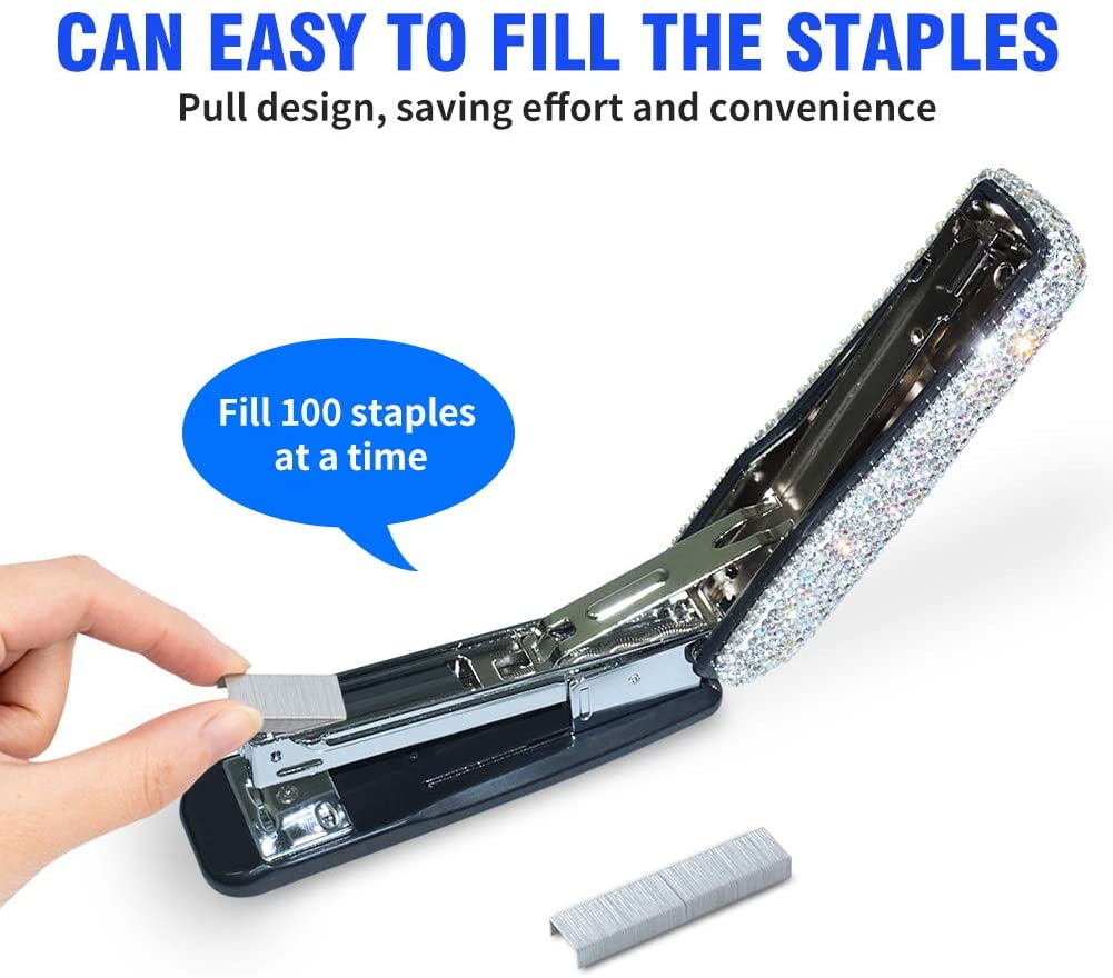 Diamond Crystal Handmade Bling Dazzling Stapler for Office, School, or Home  (White) - Walmart.com