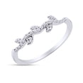 thumbnail image 2 of 0.15 Carat (Cttw) Round Cut White Natural Diamond Trendy Wedding Band Ring In 14K White Gold Over Sterling Silver (Clarity : I2-I3, Color : I-J) Ring Size-7.5, 2 of 3