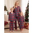 thumbnail image 4 of RUINIXCW Mommy and Me Matching Christmas Pajamas Plaid Print Lapel Tops and Pants, 4 of 7