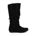 thumbnail image 2 of Liliana DA80 Women Knee High Calf Vertical Fringe Western Flat Riding Boot, 2 of 5