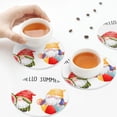 thumbnail image 3 of KLL Drink Coasters Set Round Shape of 4,PU Leather Absorbent Coasters Set Decorative Coffee Cup Coasters Housewarming Gift for Home Decor-Summer Gnome, 3 of 5