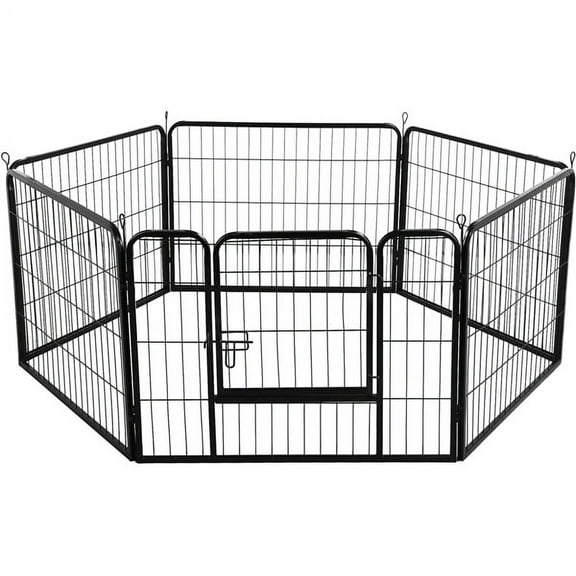 Renwick 6 Panels 24" Heavy Duty Dog Playpen, Black
