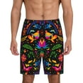 thumbnail image 2 of Daiia Mexican Flower Traditional1 Mens Woven Stretch Pajama Short,Short Pajama Pants-Small, 2 of 9