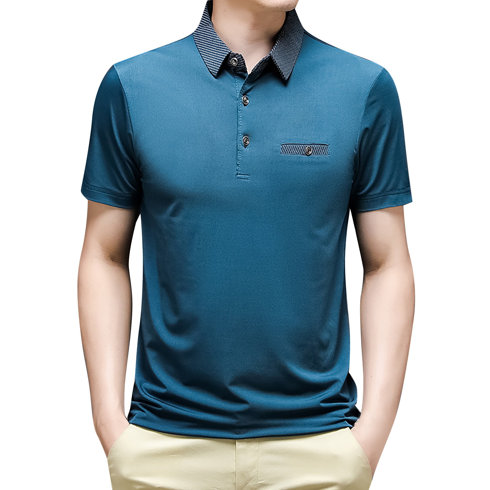 impuls Forretningsmand Periodisk Akiihool Mens Summer Polos Short Sleeve Polo Shirts for Men Short Sleeve  Soft Cotton Collared Shirt (Green,XXL) - Walmart.com