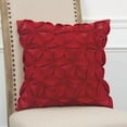 thumbnail image 4 of Rizzy Home Botanical Petals 18" Poly Filled Pillow with Wool/Cotton Cover-Red, 4 of 4