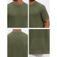 thumbnail image 7 of DARING DIVA Men's Waffle Short Sleeve Crew Neck Solid Knitted T-Shirt S Olive Green, 7 of 7