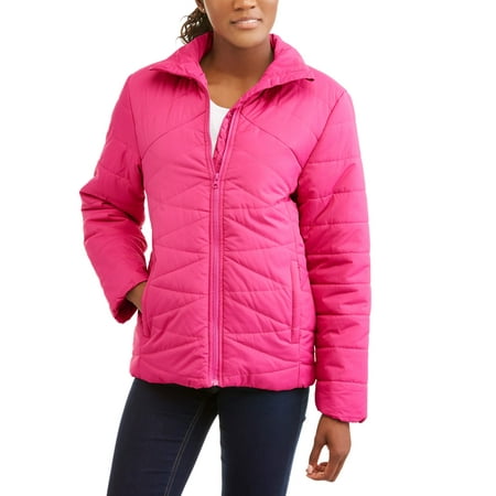 Pink Dress Coat - Women's Quilted Lightweight Puffer Jacket Coat