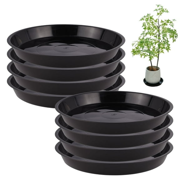 urorentea 8 Pack 14 inch Plastic Plant Saucers, Durable Plant Pot Trays, Large Flower Plant Pot Saucer for Indoor Outdoor Garden