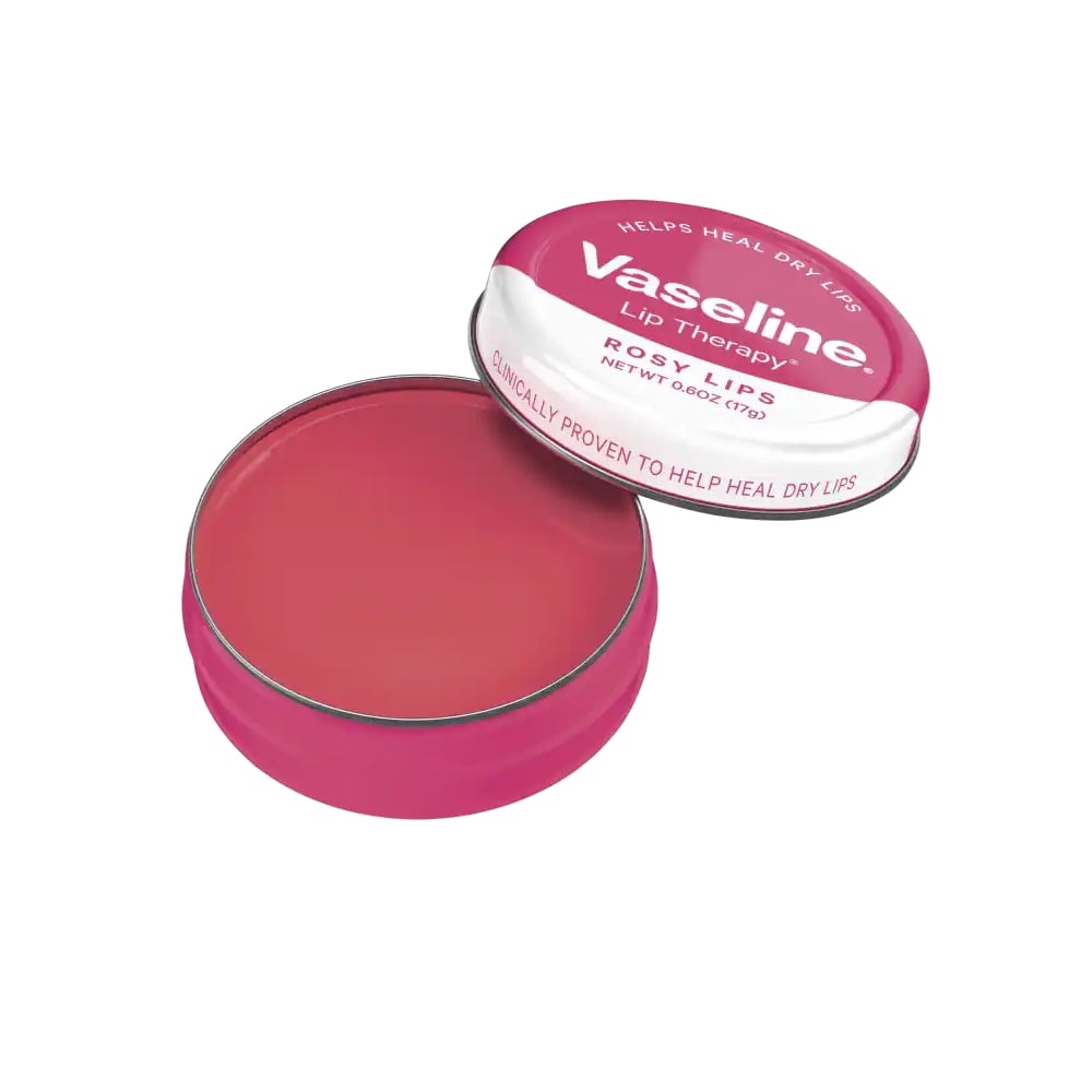 Vaseline Lip therapy Rosy Lips  FLOWERS TIN Purple & Pink 0.6 Oz / Pack of 6