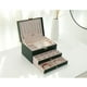 thumbnail image 4 of Organizador de 3 capas Hugo Caja de almacenamiento de joyas verde, 4 of 9