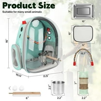 Bird Backpack Parrot Portable Breathable Bag Pet Bird Lightweight Travel Cage with Standing Perch and Stainless Steel Tray