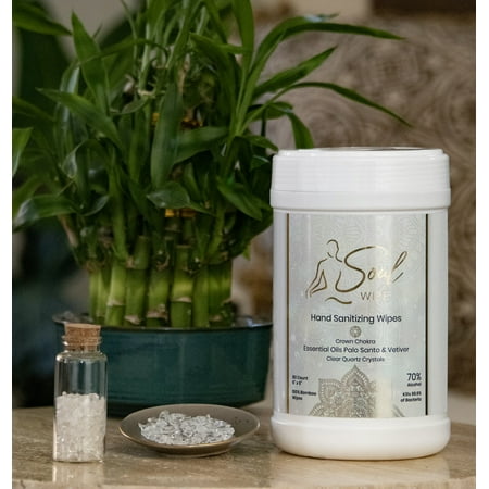 Hand Sanitizer made with Palo Santo and Vetiver Pure Essential Oils. Crown Chakra Meditation Tool