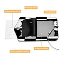 thumbnail image 4 of Square PU Leather Luggage Tags - 2 Pack with Privacy Cover and Stainless Steel Ring - Suitable for Travel, Backpack, Handbag - Suitcase Tags, Travel Tag Black White Cat Chess Board, 4 of 7