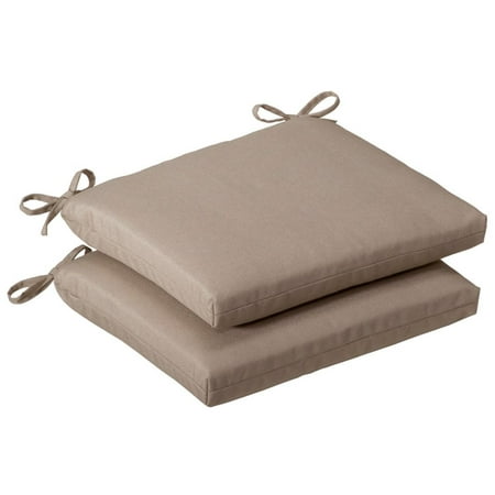Set of 2 Outdoor Patio Furniture Chair Seat Cushions - Cosmic Beige