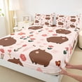 thumbnail image 4 of Erosebridal Capybara Lover Kids Bed Sheets, Spring Flower King Sheets, 4-Piece, 4 of 5