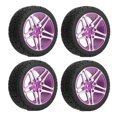 thumbnail image 3 of Pneus RC, Roues RC Haute Adhérence Pneu en Caoutchouc Roue en Aluminium Stable Concavo Texture Convexe Eco Friendly pour 1/10 RC Crawler Noir, Violet, Bleu, Rouge, Or, 3 of 7