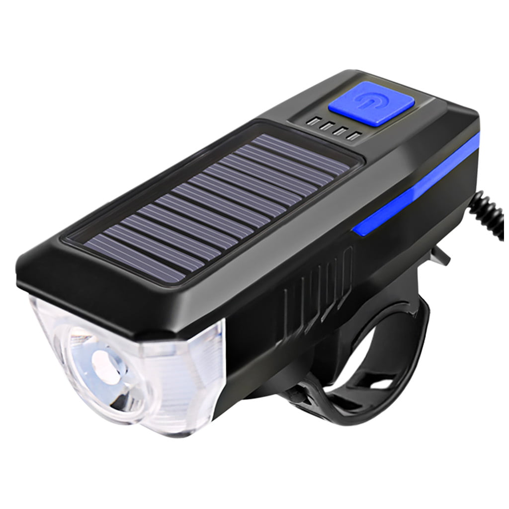 Solar Power Bicycle Light Set USB Rechargeable Bike Lights Front Back LED Lamp